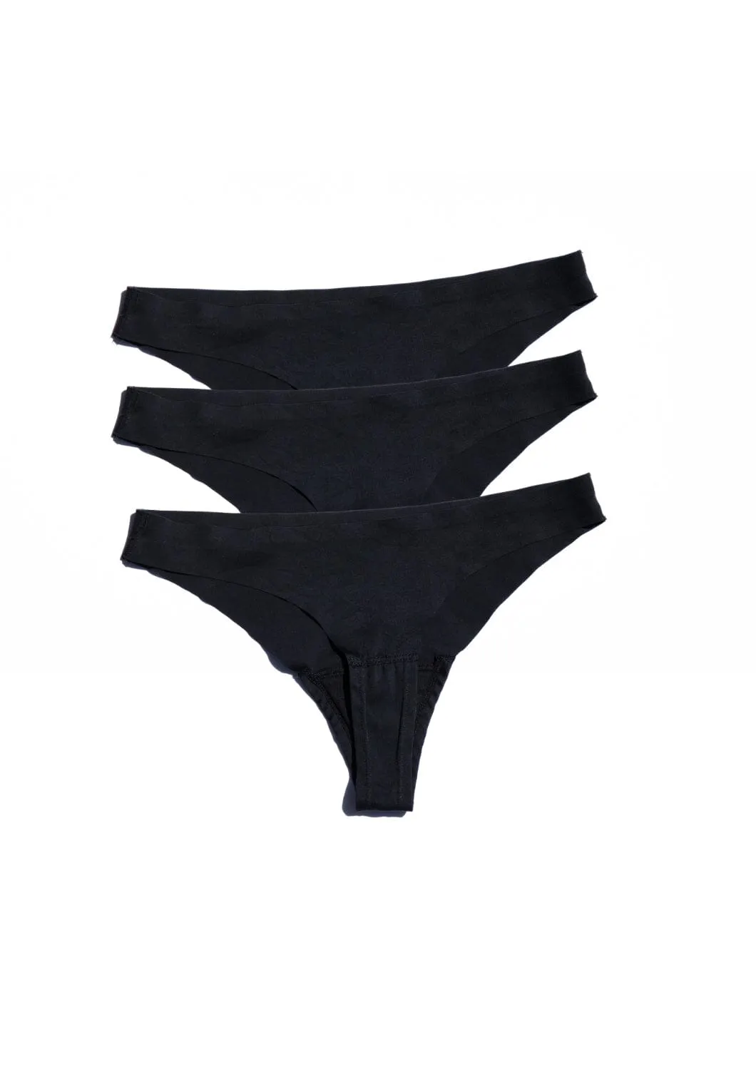 Cameltoe Coverage Thong Black 3-Pack