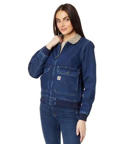 Carhartt 105446 Women's Relaxed Fit Denim Sherpa-Lined Jacket