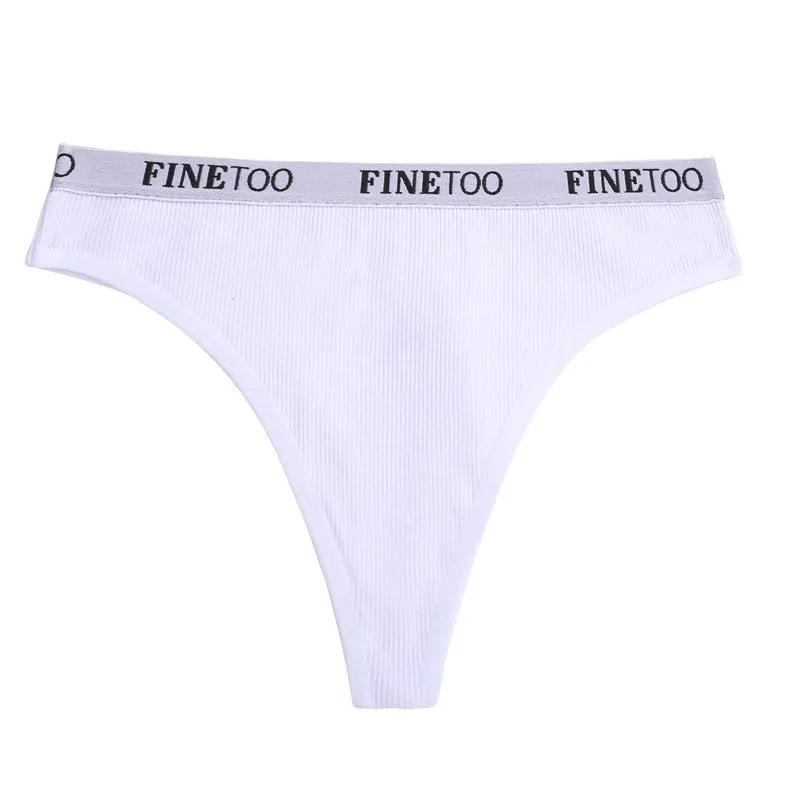 Cotton Mix Thong Underpant Letter Waist Underwear G-string Brief Lingerie