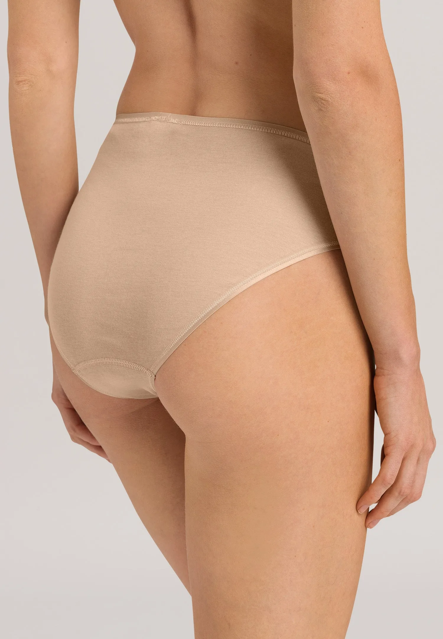 Cotton Seamless Cotton Hi-Cut Full Brief | Beige 71626-274