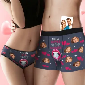 Custom Face Underwear Personalised Funny Couple Boxer Briefs and Panties Valentine's Day Gifts