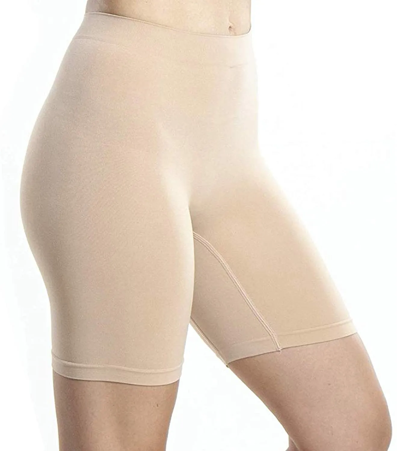 Emprella Nude Slip Shorts for Under Dresses, 2 Pack Womens Seamless Bike Short