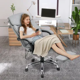 Ergonomic Reclining  Massage Office Chair with Breathable Fabric Light Gray