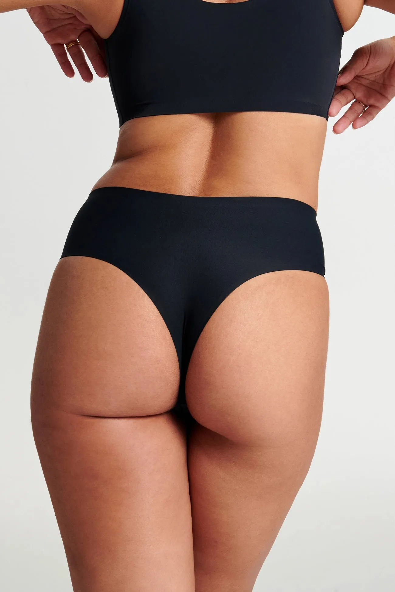 Evelyn & Bobbie Hi-Waist Thong - Black