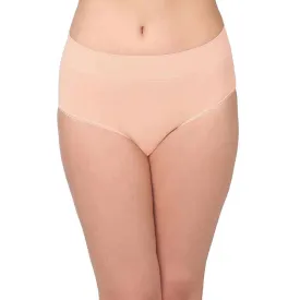 Feeling Flexible High Waist Full Coverage Everyday Wear Brief Panty - Peach