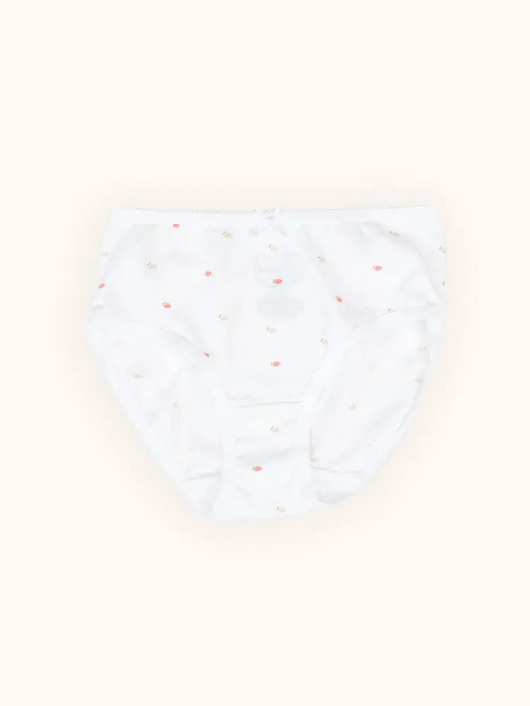 Girls' Cotton Briefs (5 Pack) - White/Pink