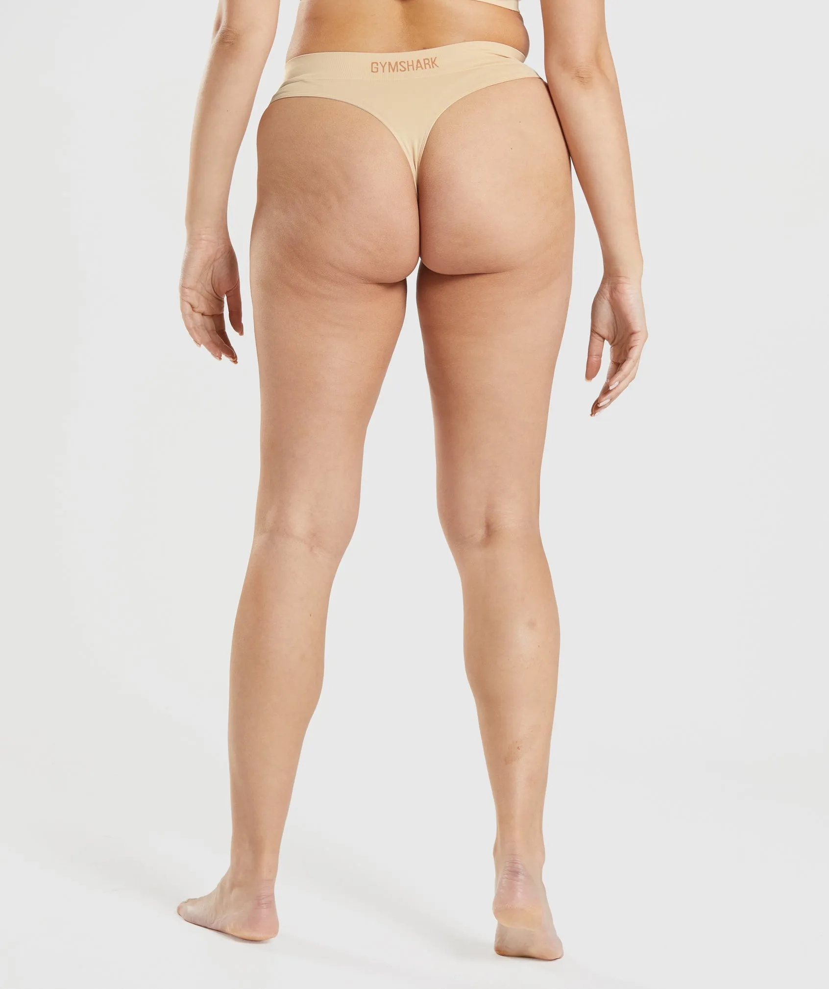 Gymshark Seamless High Rise Thong - Fawn Light Brown