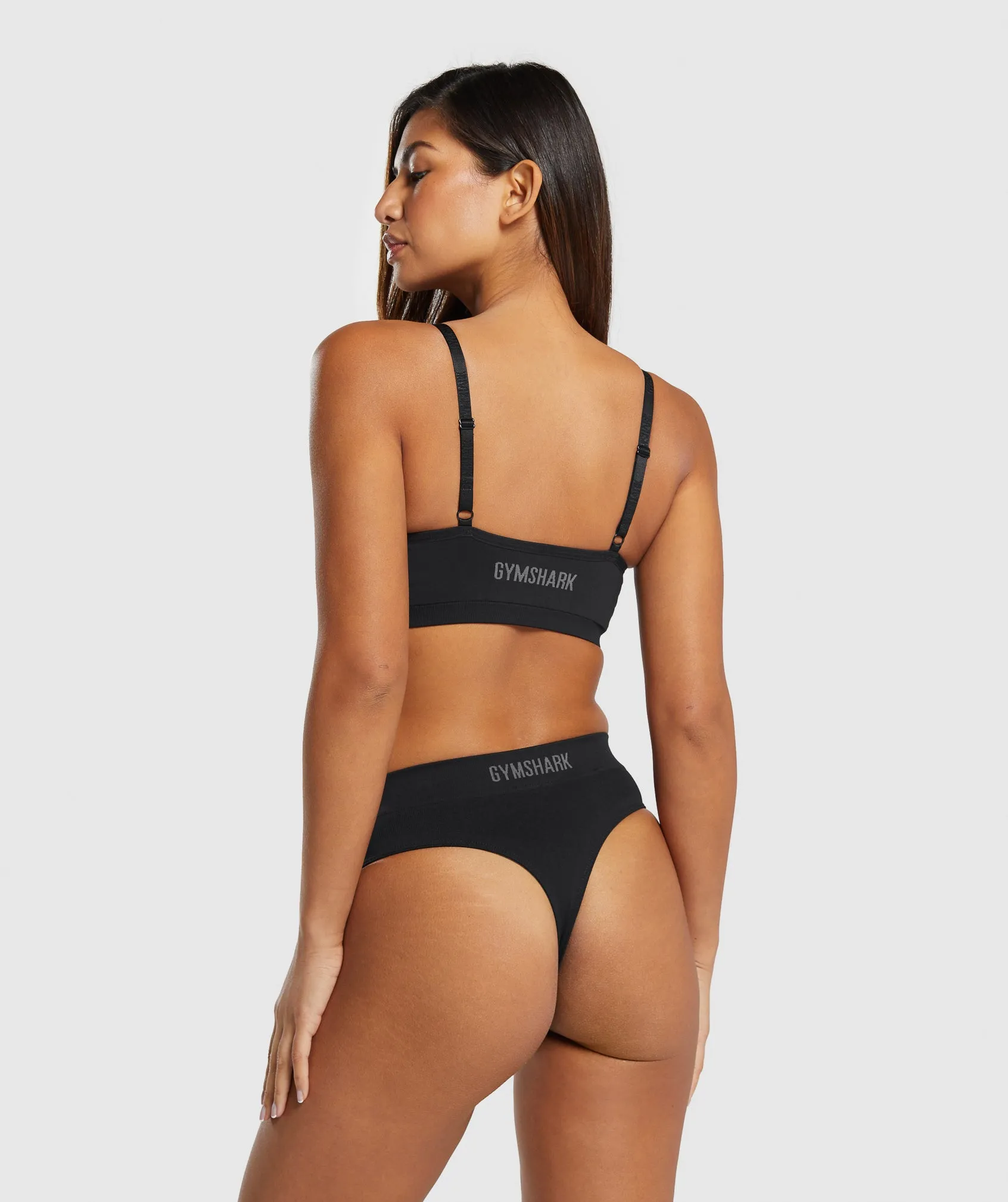 Gymshark Seamless High Waisted Thong - Black