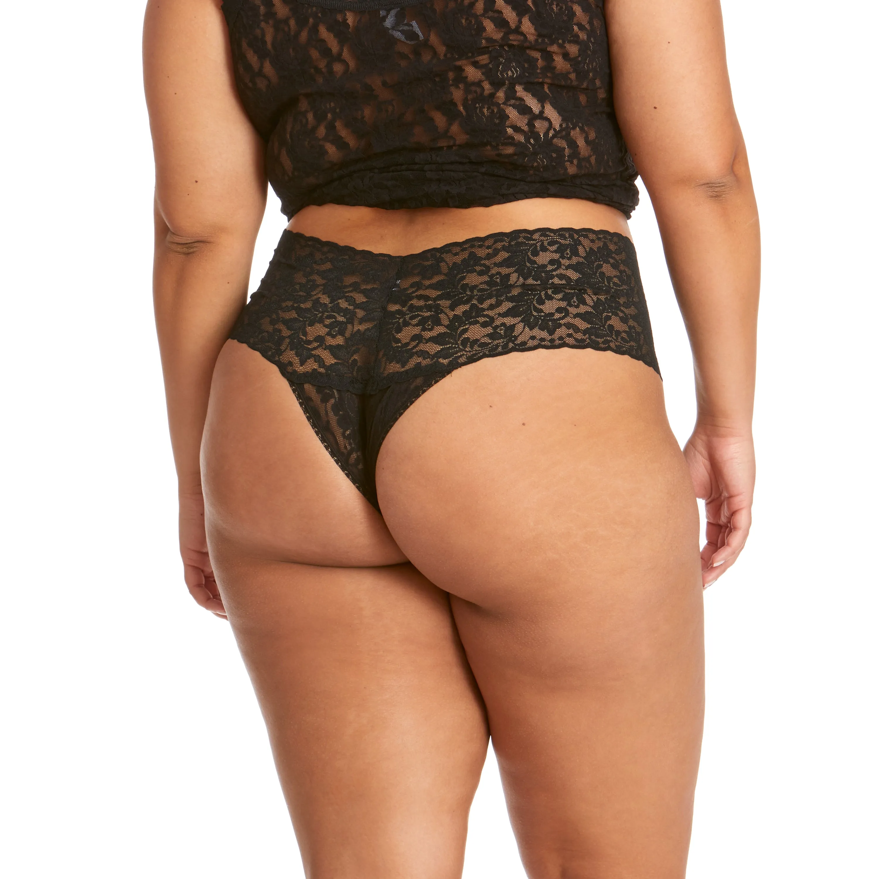 Hanky Panky Signature Lace Plus Retro Thong - Black