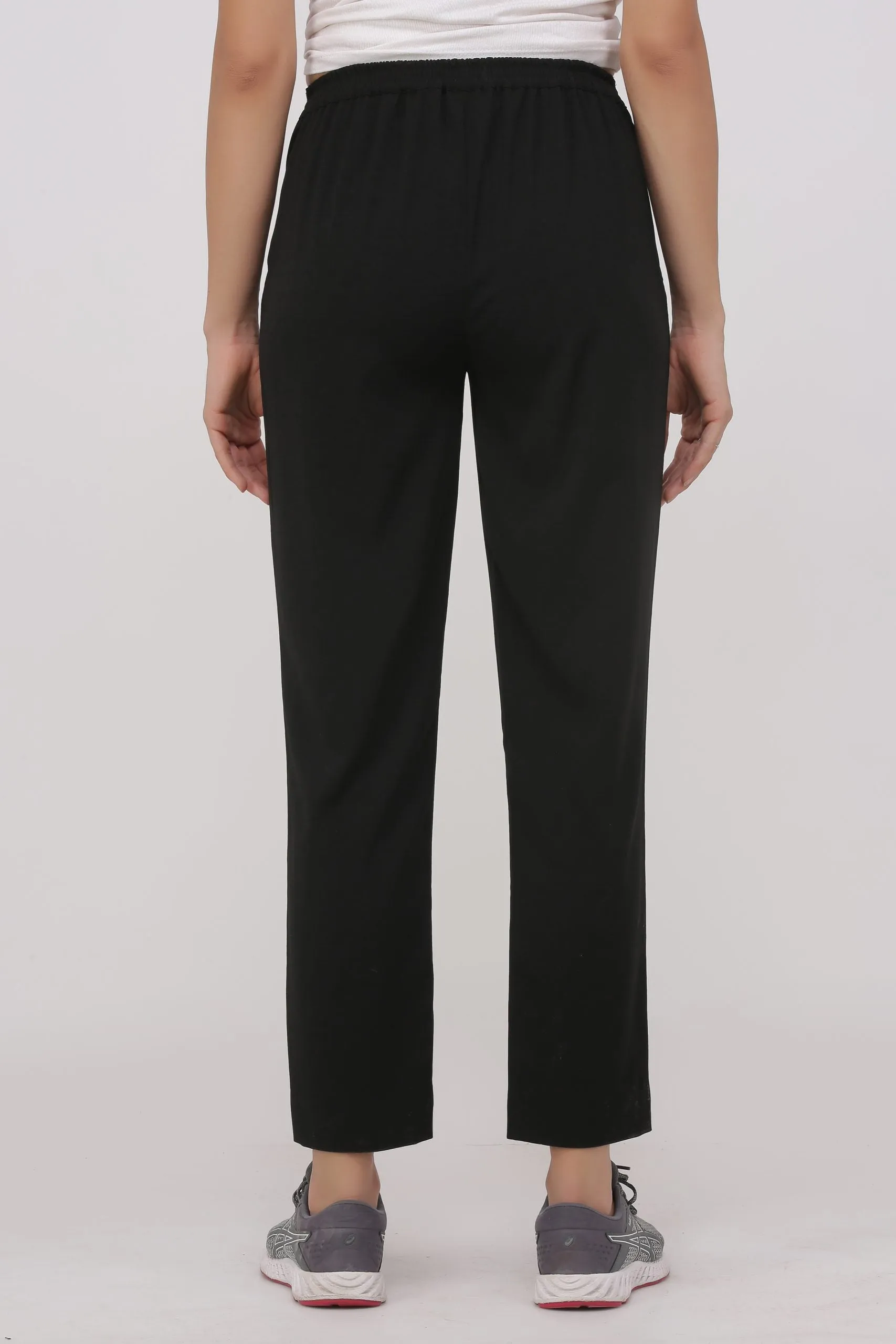 High Waist Crop Trouser for Women- Black