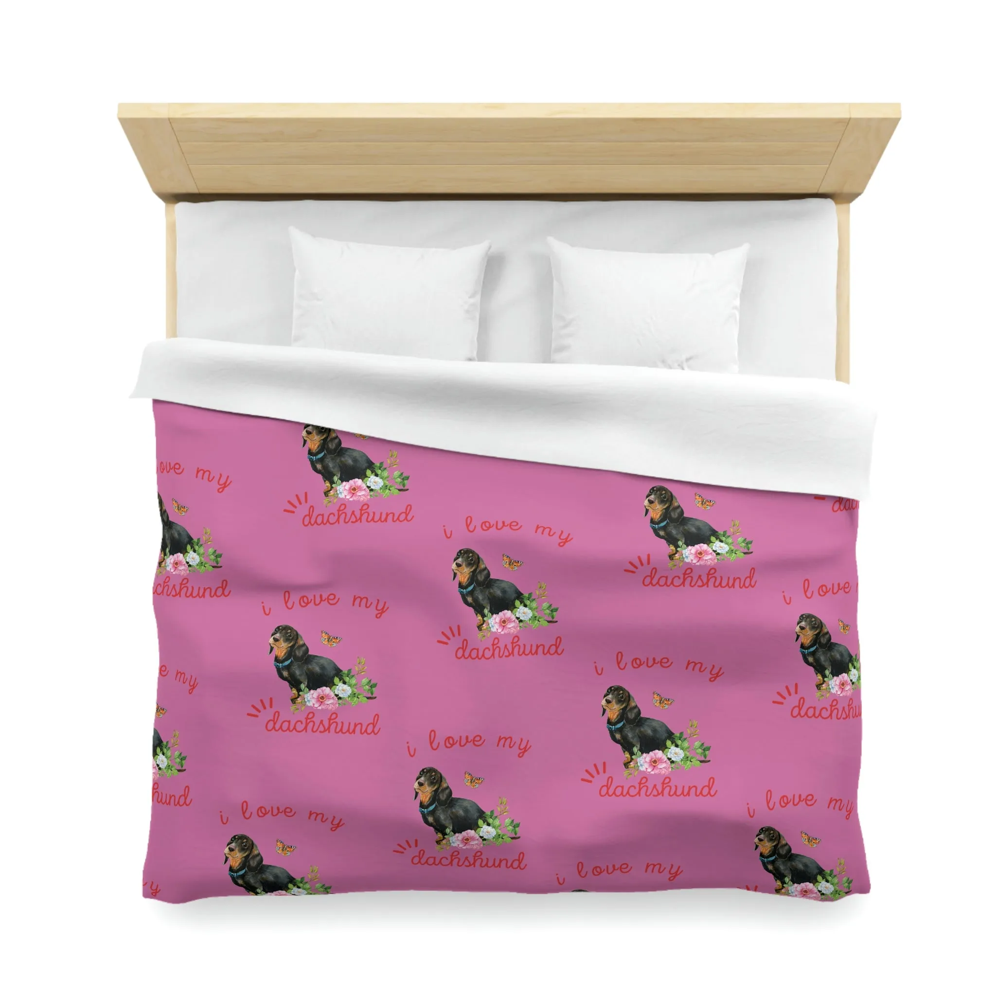 I love my Dachshund Dog POD Microfiber Duvet Cover