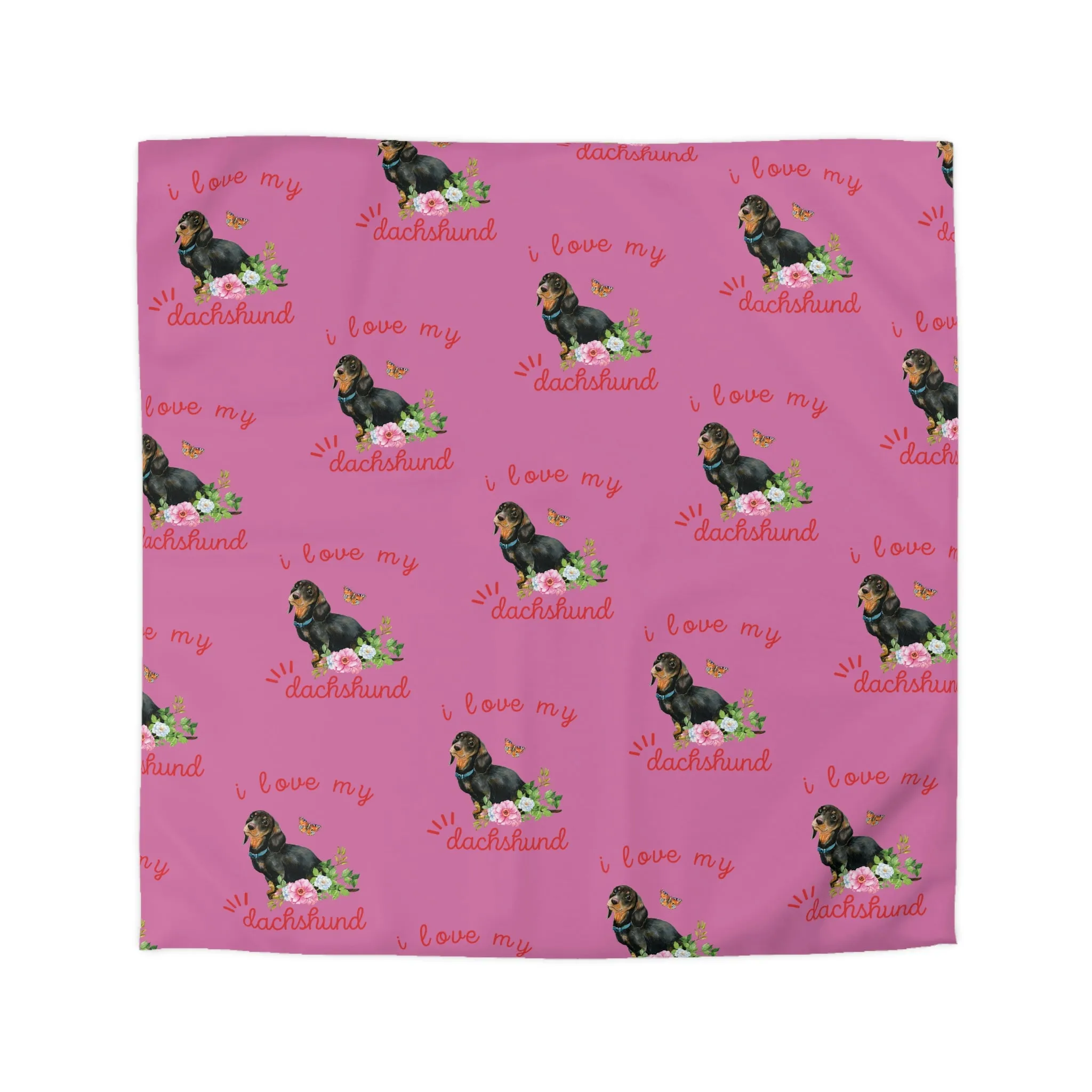 I love my Dachshund Dog POD Microfiber Duvet Cover