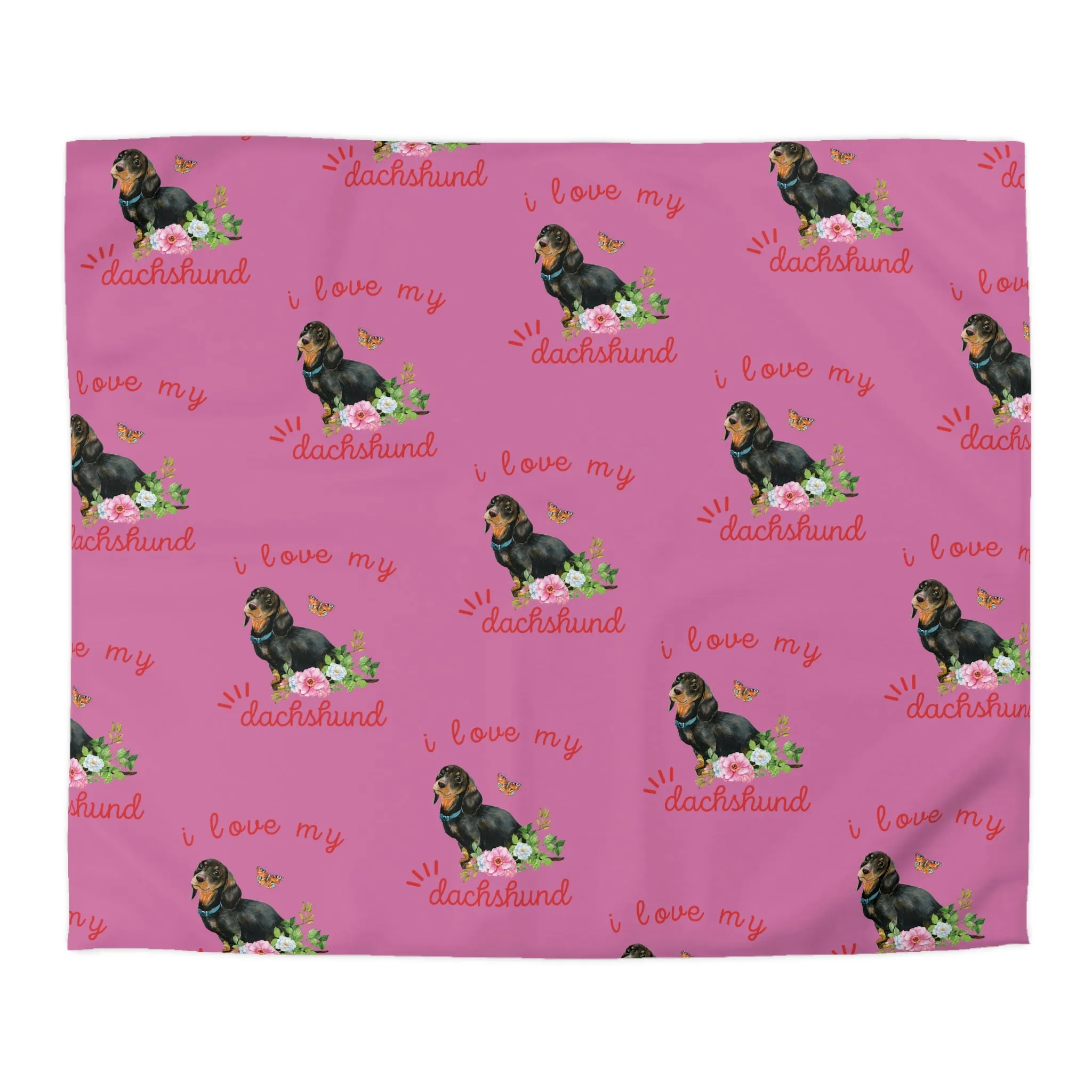 I love my Dachshund Dog POD Microfiber Duvet Cover