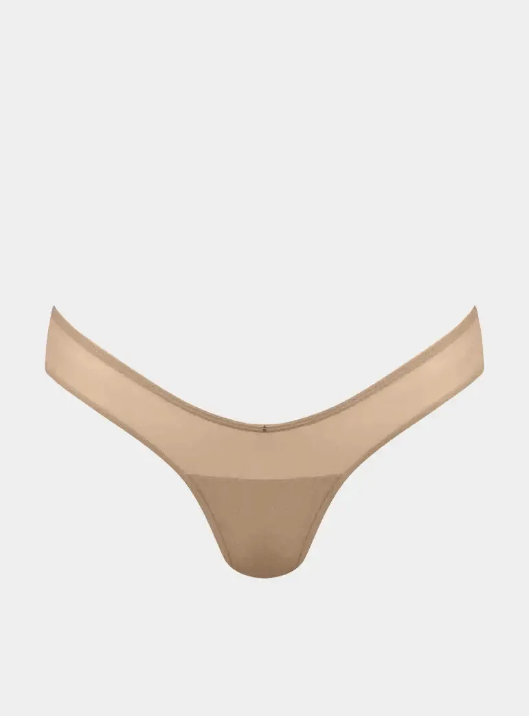 I.D. Line Fine Mesh Nude V-Thong