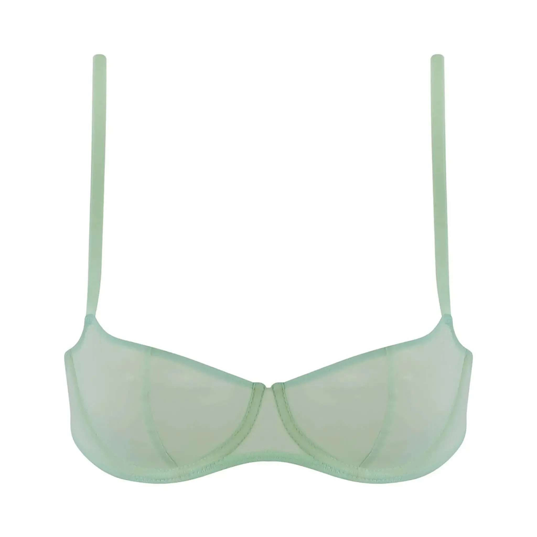 I.D. Line Underwired Fine Mesh Mint Cream Balcony Bra