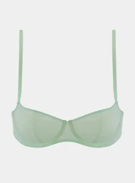 I.D. Line Underwired Fine Mesh Mint Cream Balcony Bra