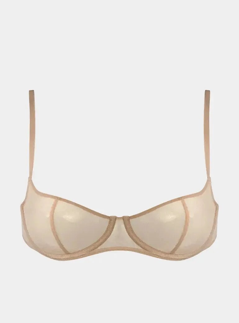 I.D. Line Underwired Fine Mesh Nude Balcony Bra