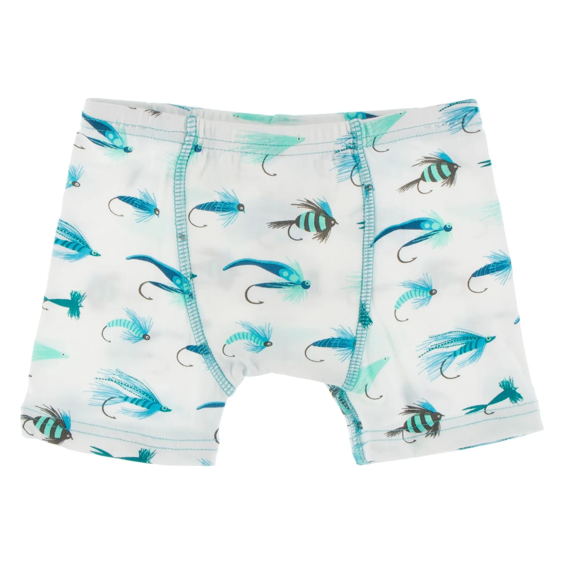 KicKee Pants Natural Fishing Flies & Stone Rainbow Trout Boys Boxer Briefs Set