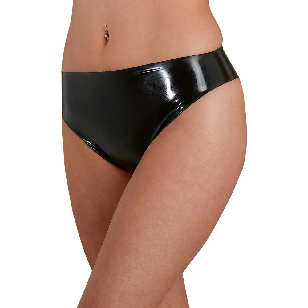 Late X Simple Latex Panties Black