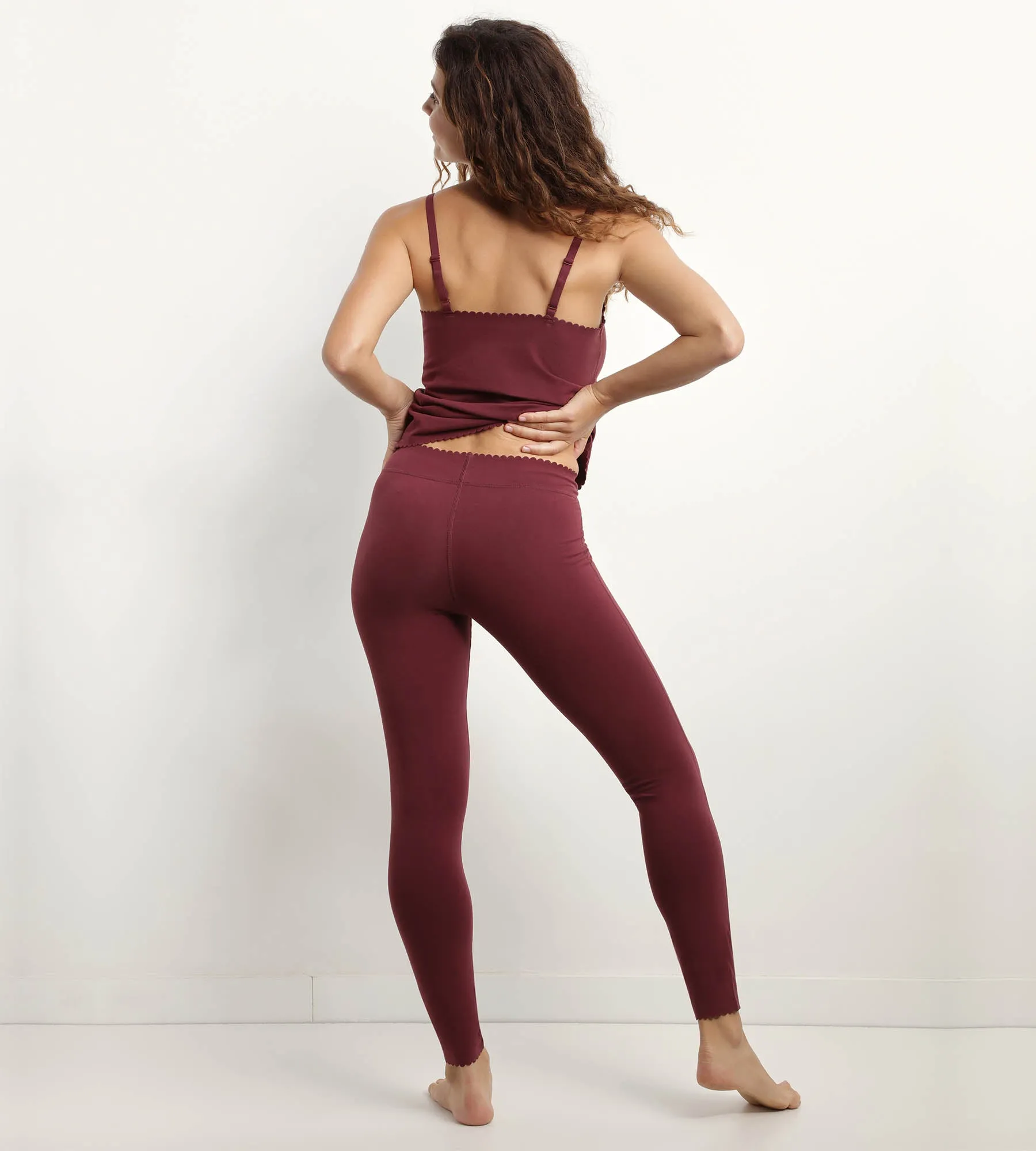 Legging femme opaque en coton stretch Rubis Foncé Body Touch Easy