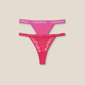 Limited Edition Balcony/Triangle Thong (2 Pack) - Pink