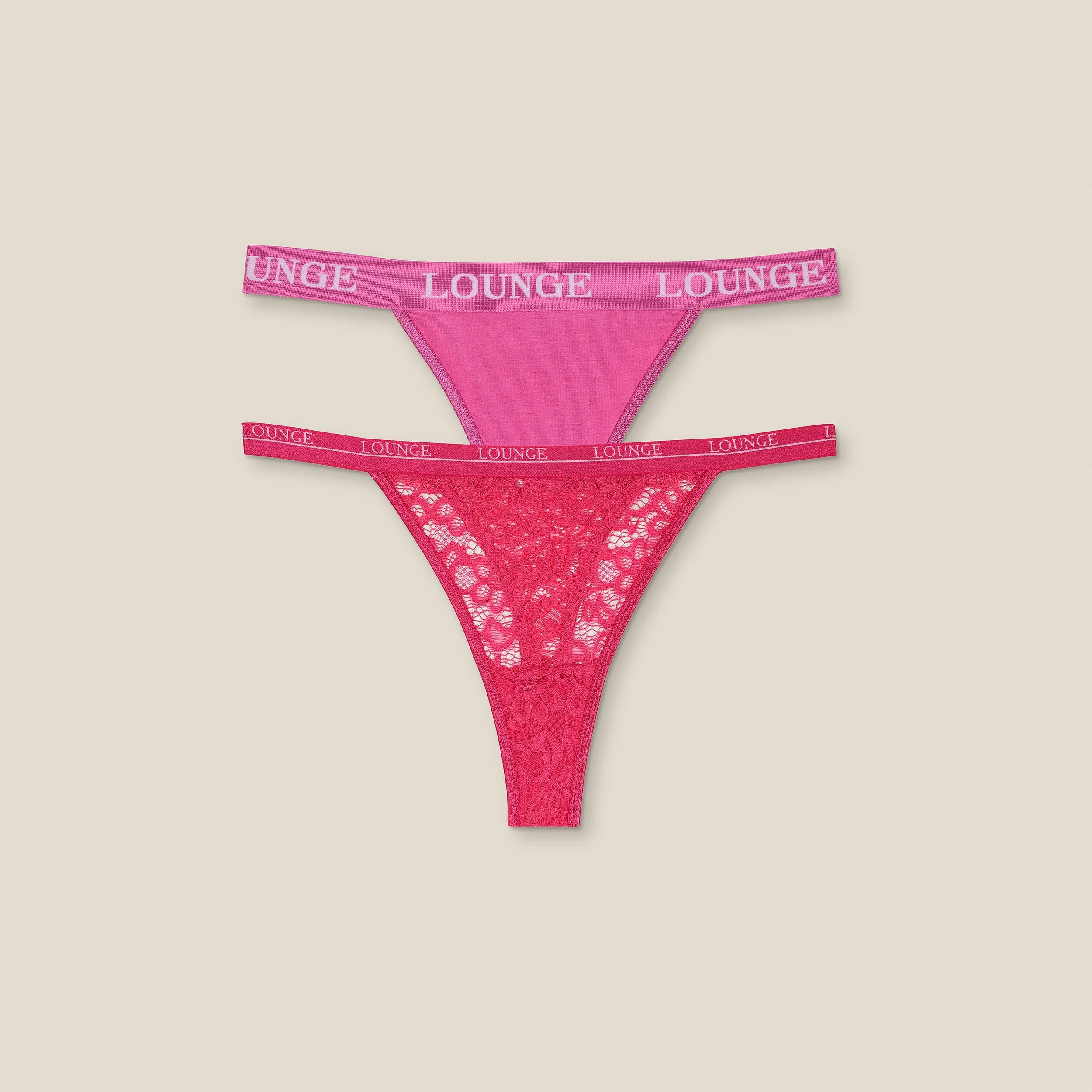 Limited Edition Balcony/Triangle Thong (2 Pack) - Pink