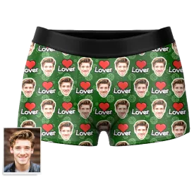 Lover Custom Face Boxer Shorts, Custom Underwear For Men