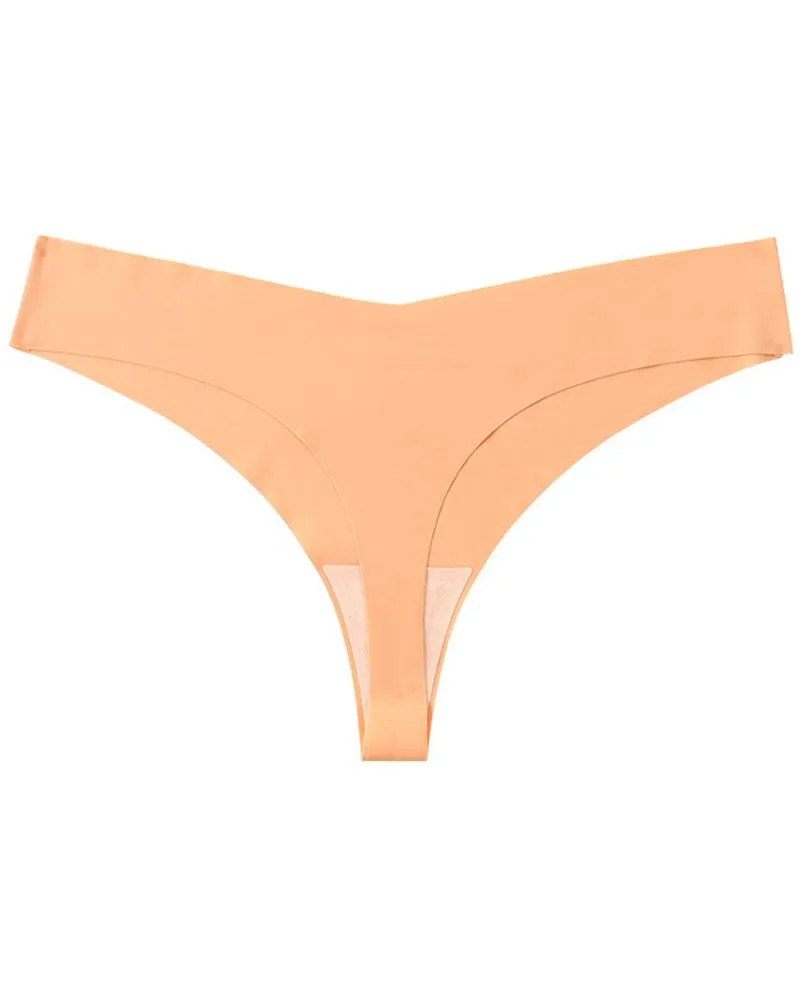 Low Waist Skinny Solid Color Seamless Panties