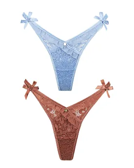 Maria Panty Two Pack - Choc & Blue