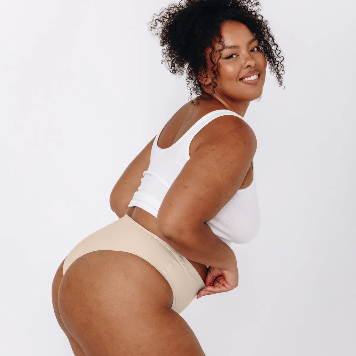 Mid-Rise Cheeky - Seamless Cotton - Buttermilk