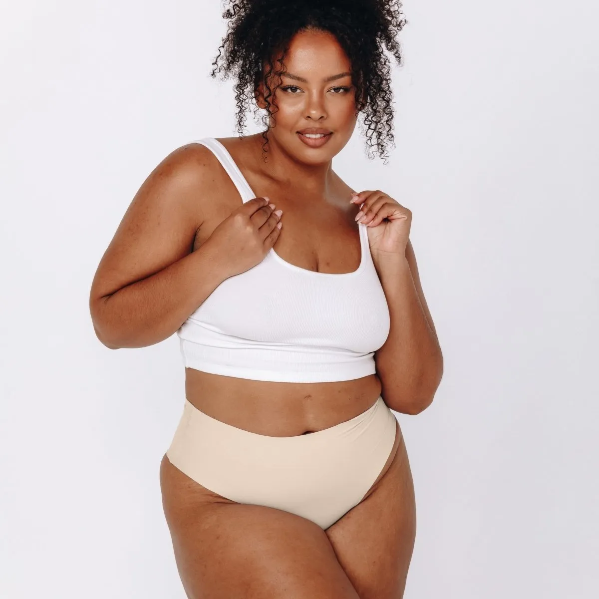 Mid-Rise Cheeky - Seamless Cotton - Buttermilk