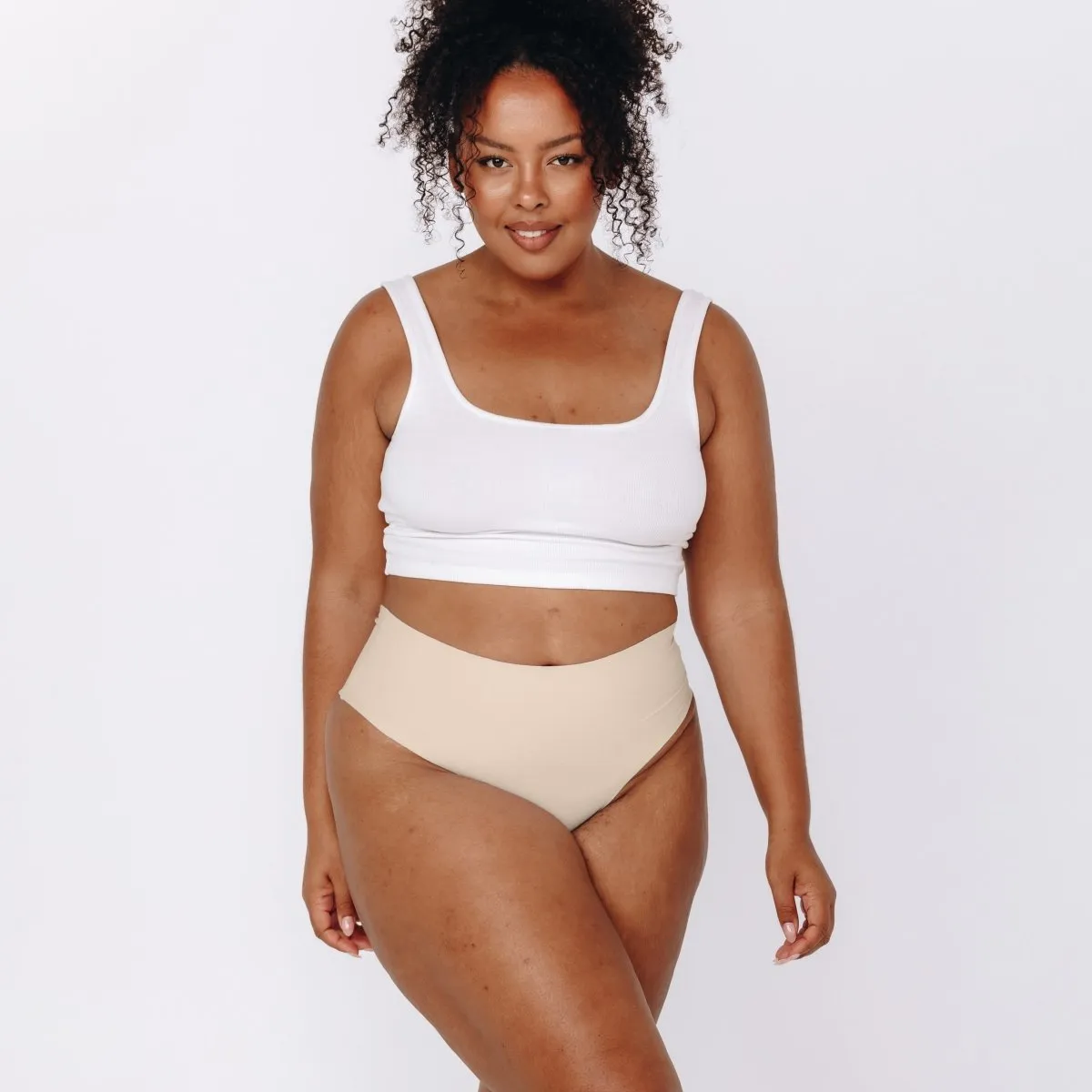 Mid-Rise Cheeky - Seamless Cotton - Buttermilk