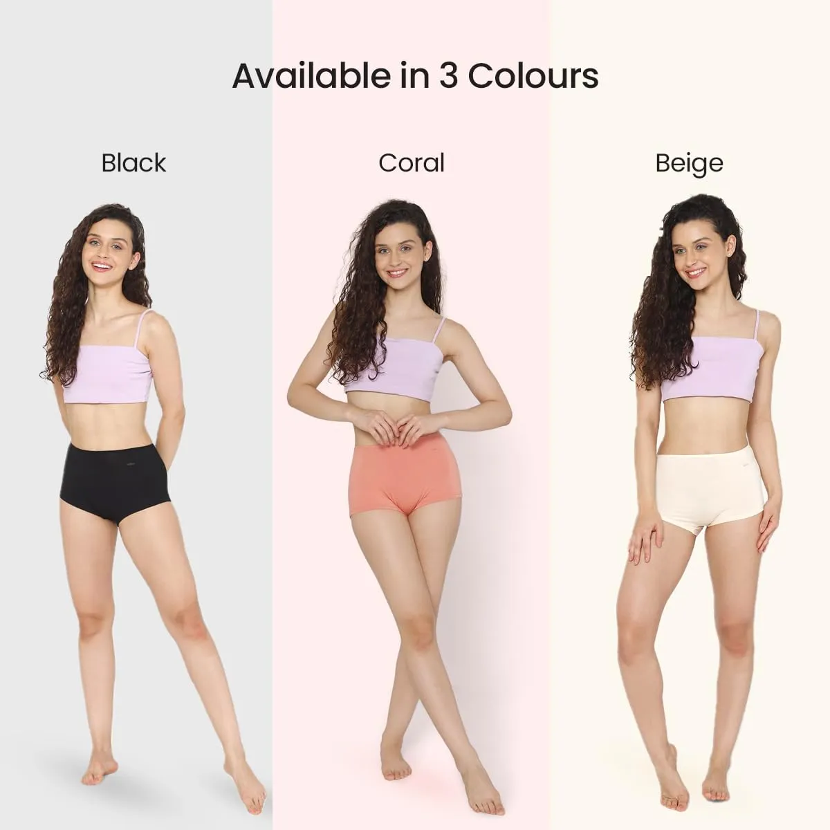 Mush Bamboo Boyshort Panties for Women | Ultra Soft Bamboo Underwear for Women | Breathable, Anti-Odor, Seamless & All Day Comfort Panties Pack of 3