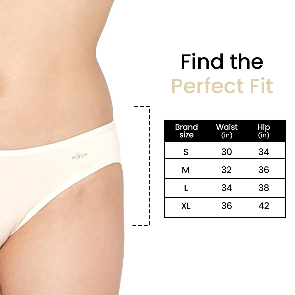 Mush Womens Ultra Soft Bamboo Modal Bikini Brief || Breathable Panties || Anti-Odor, Seamless, Anti Microbial Innerwear (M, Beige)