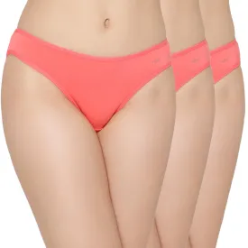 Mush Womens Ultra Soft Bamboo Modal Bikini Brief || Breathable Panties || Anti-Odor, Seamless, Anti Microbial Innerwear (S - Pack of 3, Rose Pink Color)