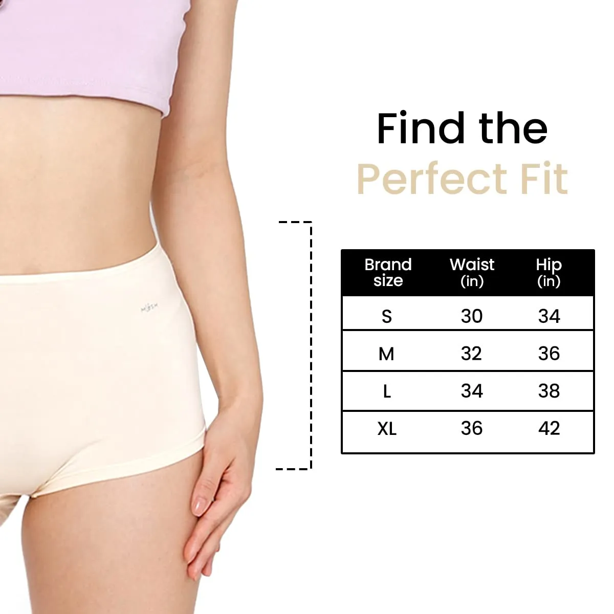 Mush Womens Ultra Soft High Waist Bamboo Modal Boyshorts || Breathable Panties || Anti-Odor, Seamless, Anti Microbial Innerwear (XL - Pack of 3, Beige Color)