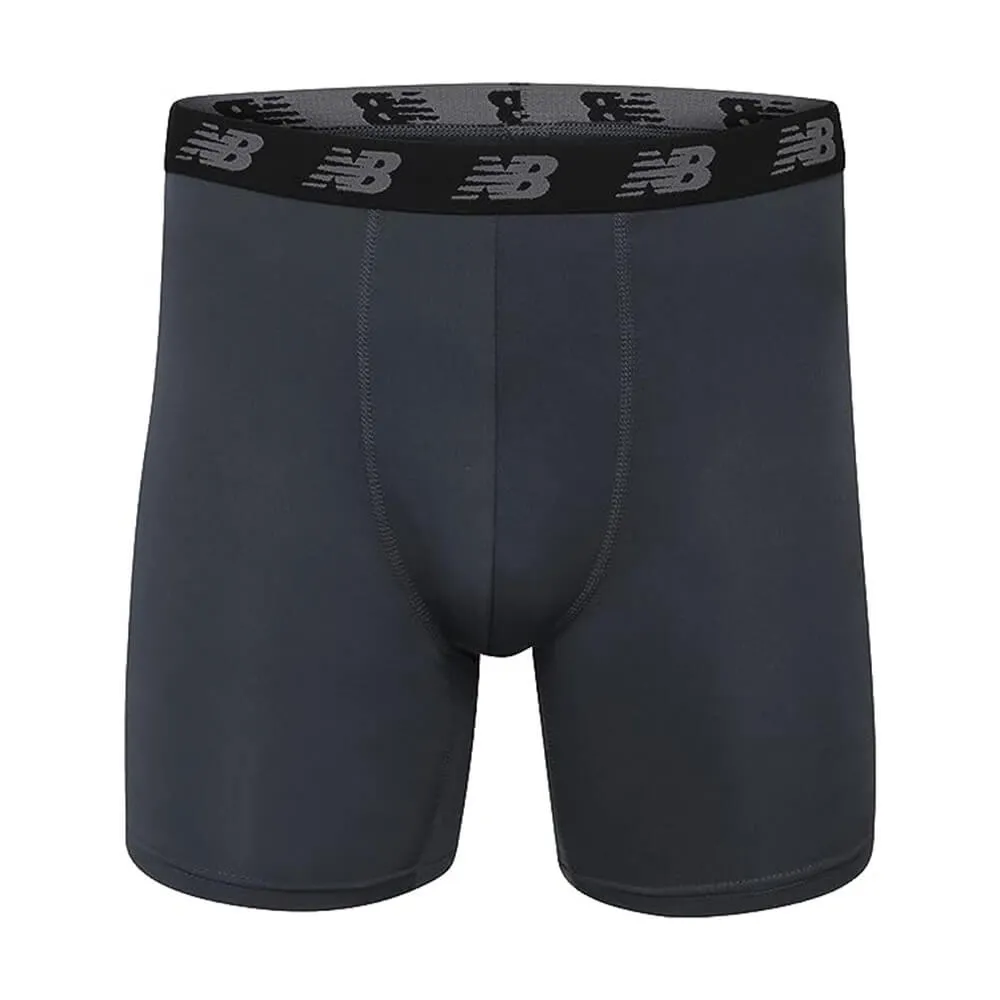 New Balance Men's Standard Boxer Briefs, grey/black