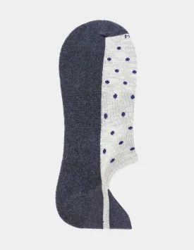 No Show Polka Dot Sneaker Socks | Ice Grey