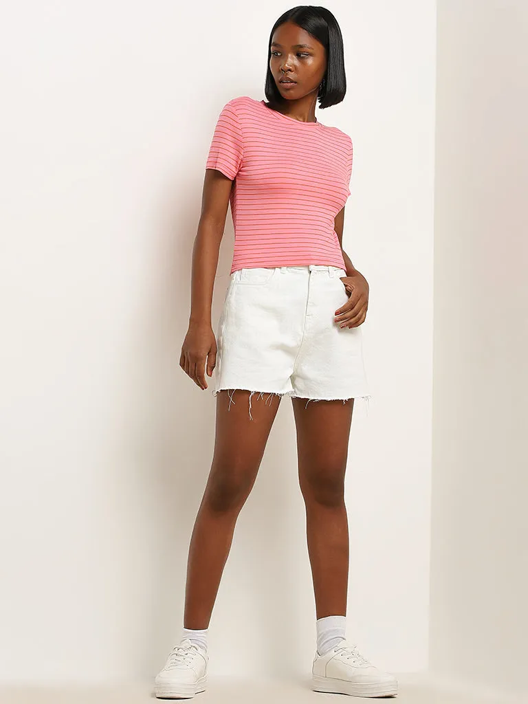 Nuon Pink Striped T-Shirt