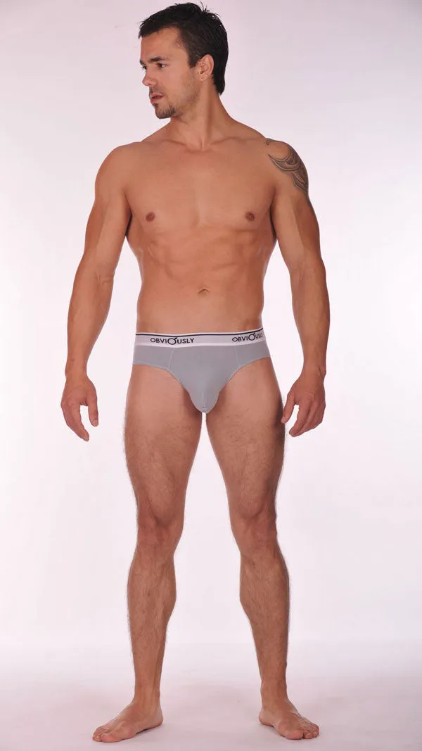 Obviously Pouch Brief Full Cut Underwear Light Grey PBR Size S