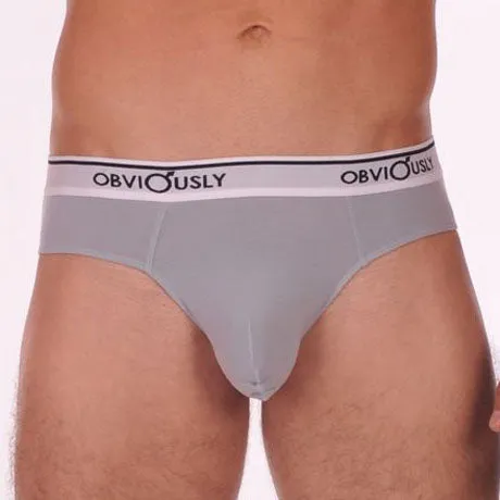 Obviously Pouch Brief Full Cut Underwear Light Grey PBR Size S