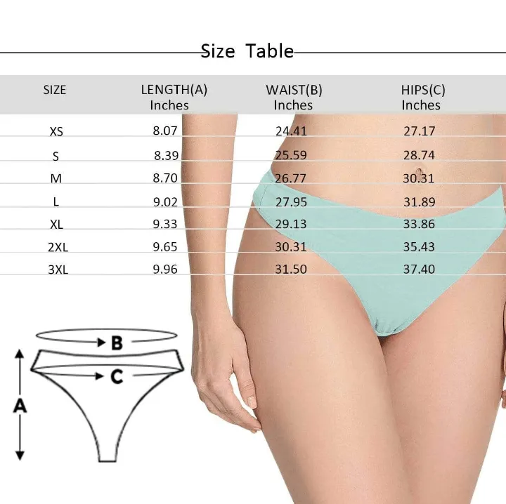 Personalized Women's Panties Custom Multi Face Multicolor Women's Thong Custom Underwear