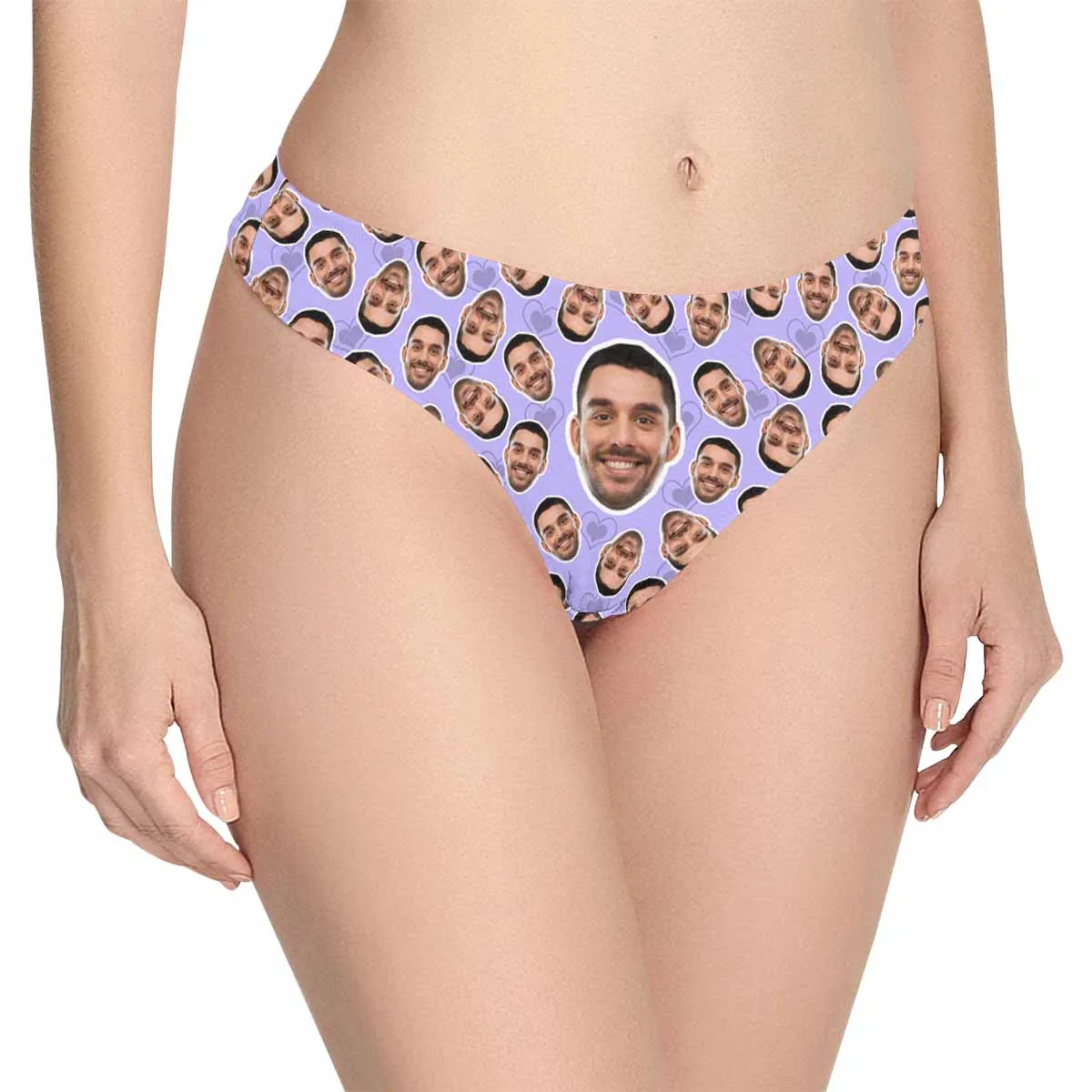 Personalized Women's Panties Custom Multi Face Multicolor Women's Thong Custom Underwear