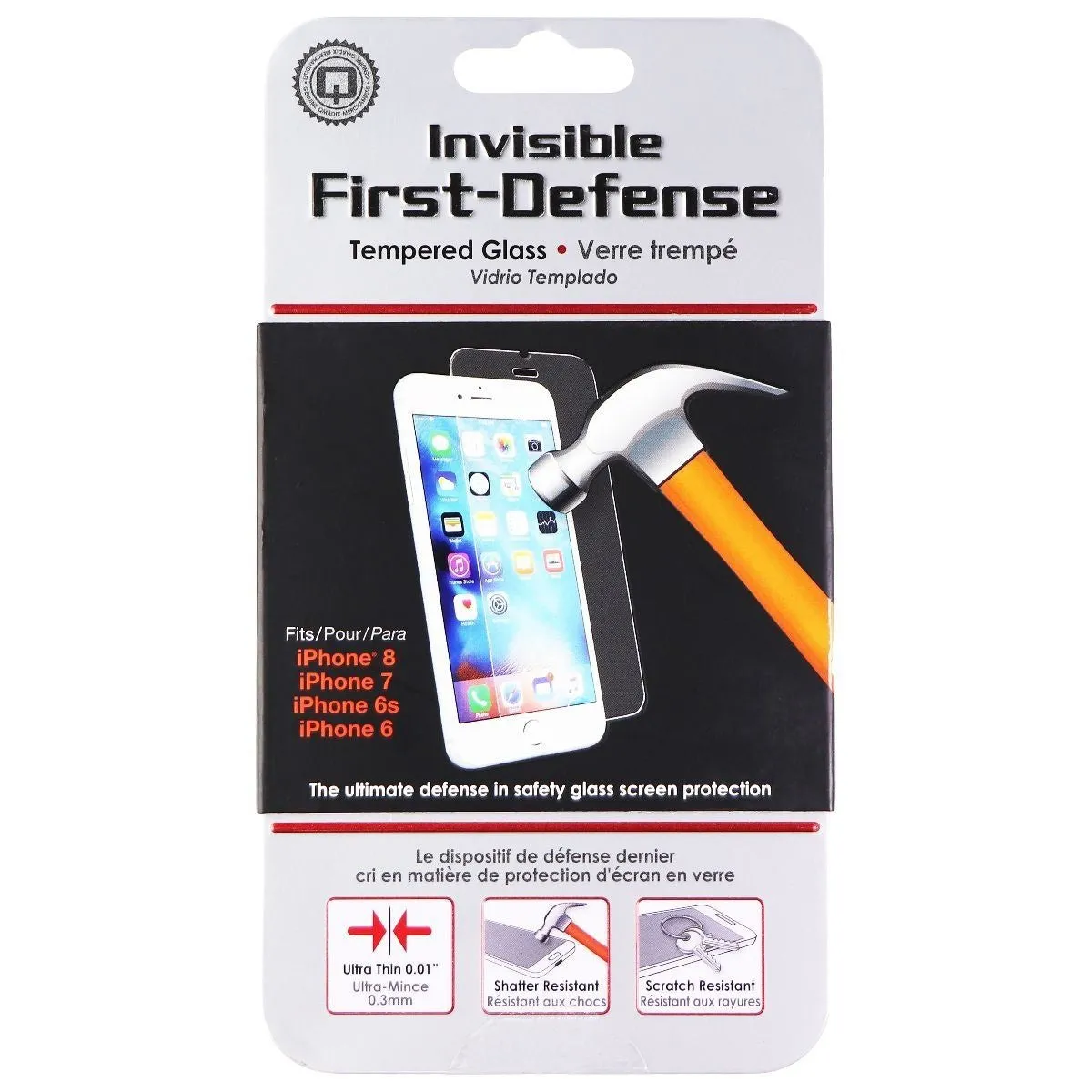 Qmadix Invisible First-Defense 9H Tempered Glass for iPhone 8 / 7 / 6s / 6