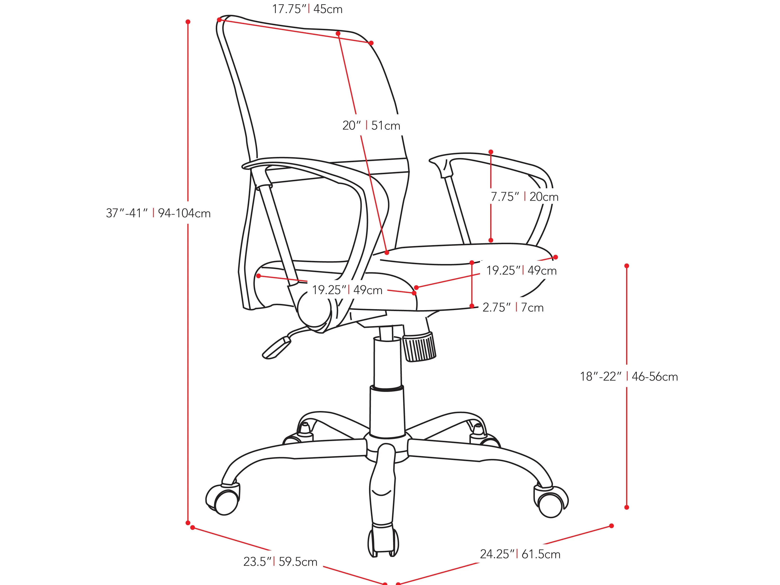 Red Fabric Office Chair