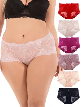 Retro Lace Boy shorts Panties (Multi-Pack)