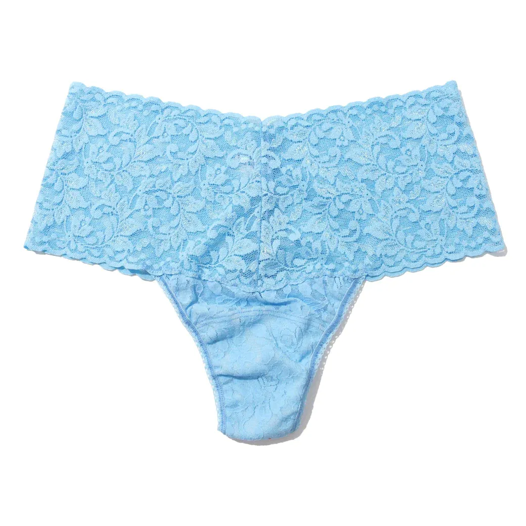 Retro Signature Lace Thong In Partly Cloudy - Hanky Panky