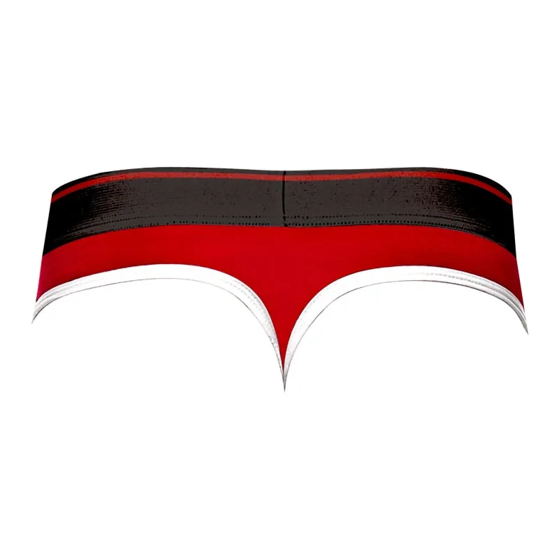 Retro Sport Panel Thong - S/ M - Red/ Black