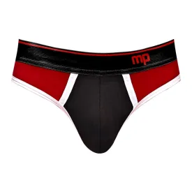 Retro Sport Panel Thong - S/ M - Red/ Black