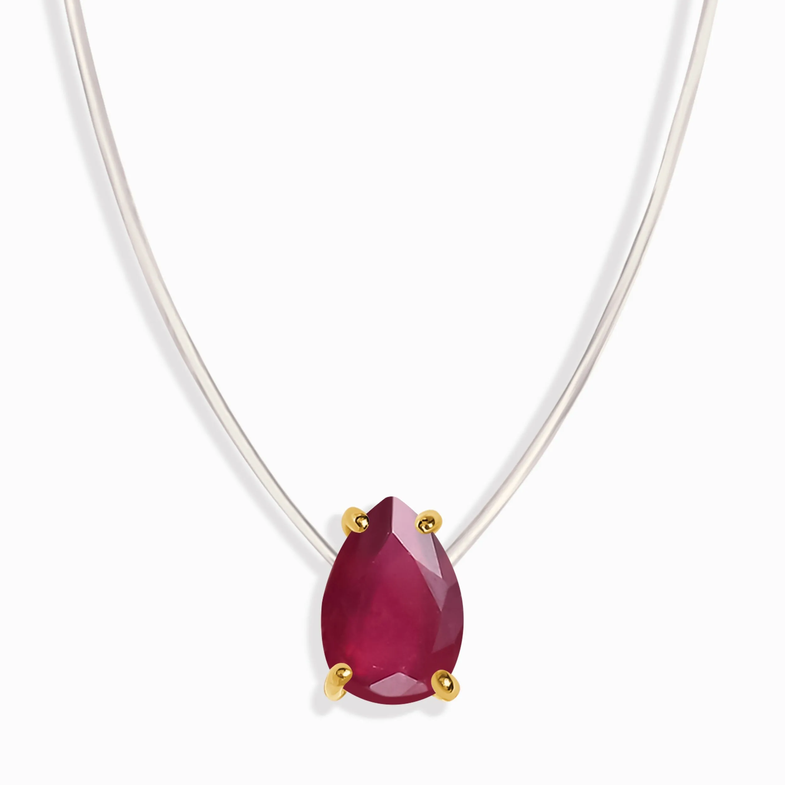 Ruby Necklace Floating Sway - July Birthstone